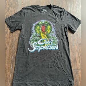 Snake Graphic Black Tee with Vibrant Green and Yellow Print